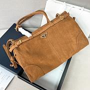 Prada Large Suede Handbag Brown - 38x24x12cm - 3