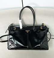 Prada Large Leather Handbag Black - 38x24x12cm - 4