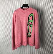 Dior And Lewis Hamilton Sweater Pink Virgin Wool And Cashmere Intarsia - 1