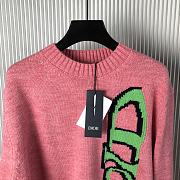 Dior And Lewis Hamilton Sweater Pink Virgin Wool And Cashmere Intarsia - 5