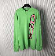 Dior And Lewis Hamilton Sweater Green Virgin Wool And Cashmere Intarsia - 1