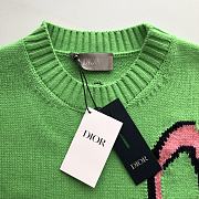 Dior And Lewis Hamilton Sweater Green Virgin Wool And Cashmere Intarsia - 3