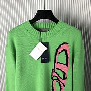 Dior And Lewis Hamilton Sweater Green Virgin Wool And Cashmere Intarsia - 2