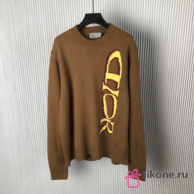 Dior And Lewis Hamilton Sweater Brown Virgin Wool And Cashmere Intarsia - 1