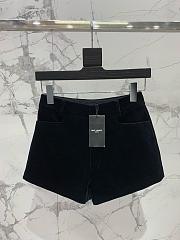 YSL Women's Velvet Shorts Black - 1