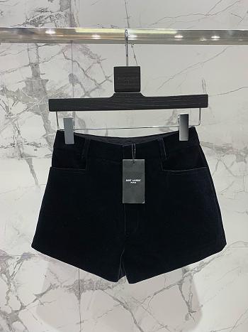 YSL Women's Velvet Shorts Black