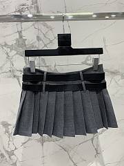 YSL Pleated Skirt Gray Black - 4