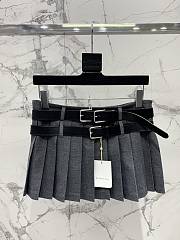 YSL Pleated Skirt Gray Black - 3