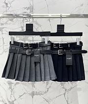 YSL Pleated Skirt Gray Black - 2