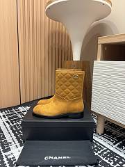 Chanel Short Boots Quilted Suede Caramel - 1