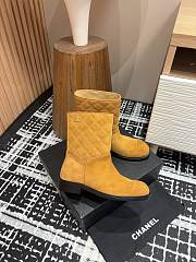 Chanel Short Boots Quilted Suede Caramel - 4