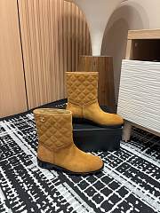 Chanel Short Boots Quilted Suede Caramel - 5