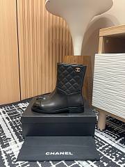 Chanel Short Boots Quilted Leather Black - 1