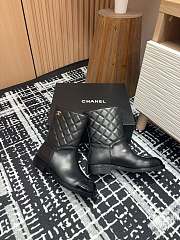 Chanel Short Boots Quilted Leather Black - 5