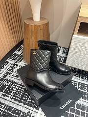 Chanel Short Boots Quilted Leather Black - 2