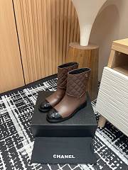 Chanel Short Boots Quilted Leather Brown - 6