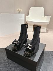 Chanel Short Boots Velvet Black - 1