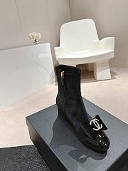 Chanel Short Boots Velvet Black - 4