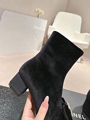 Chanel Short Boots Velvet Black - 5