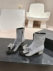 Chanel Short Boots Velvet Gray - 2