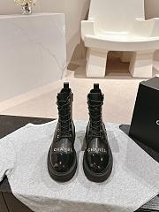 Chanel Short Boots Leather Black  - 1