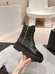 Chanel Short Boots Leather Black  - 5