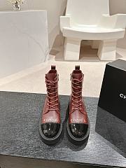 Chanel Short Boots Leather Brown Reddish brown - 1