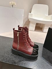 Chanel Short Boots Leather Brown Reddish brown - 6