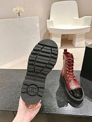 Chanel Short Boots Leather Brown Reddish brown - 5