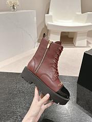 Chanel Short Boots Leather Brown Reddish brown - 3