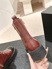 Chanel Short Boots Leather Brown Reddish brown - 2