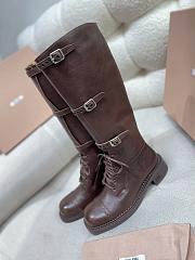 Miumiu Leather Boots Cocoa Brown 35mm - 3