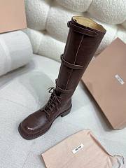 Miumiu Leather Boots Cocoa Brown 35mm - 6