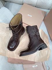 Miumiu Leather Laced Booties Cocoa Brown 35mm - 2