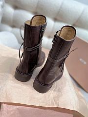 Miumiu Leather Laced Booties Cocoa Brown 35mm - 6