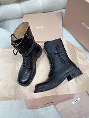 Miumiu Leather Laced Booties Black 35mm - 2