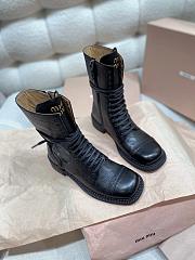 Miumiu Leather Laced Booties Black 35mm - 3