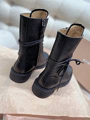 Miumiu Leather Laced Booties Black 35mm - 5