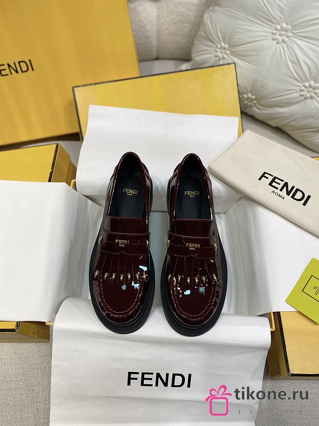 Fendi Filo Brown Leather Loafers Brown 35mm - 1