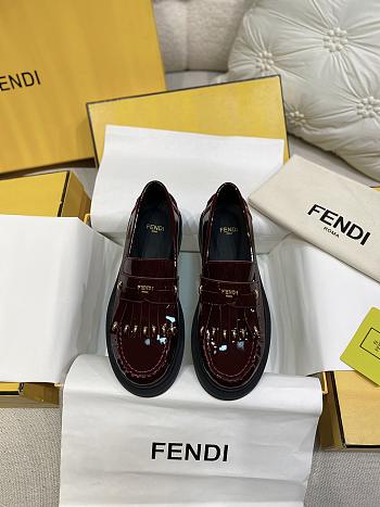 Fendi Filo Brown Leather Loafers Brown 35mm