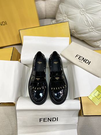 Fendi Filo Brown Leather Loafers Black 35mm