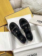 Fendi Filo Brown Leather Loafers Black 35mm - 2