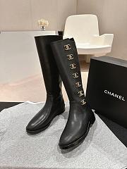 Chanel High Boots Black Leather CC Turnlock - 1