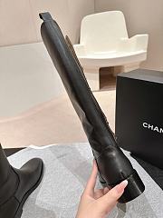 Chanel High Boots Black Leather CC Turnlock - 4