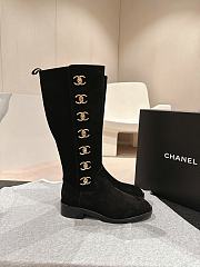 Chanel High Boots Black Suede CC Turnlock - 3