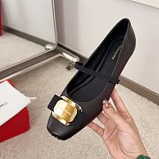 Ferragamo New Vara Plate Ballet Flat Black Nappa 5mm - 2