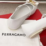 Ferragamo New Vara Plate Ballet Flat White Nappa 5mm - 5