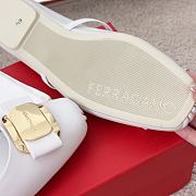 Ferragamo New Vara Plate Ballet Flat White Nappa 5mm - 2