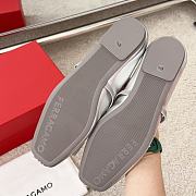 Ferragamo New Vara Plate Ballet Flat Silver Laminated Nappa 5mm - 4