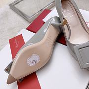 Roger Vivier Viv In The City Pumps In Gray Patent Leather 65mm - 6